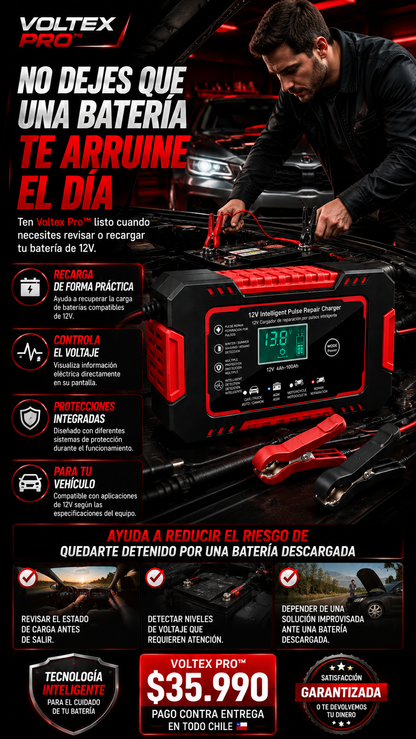 VOLTEX PRO™ CARGADOR REPARADOR DE BATERIAS PARA AUTO
