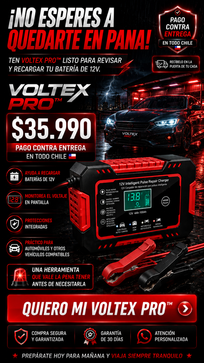 VOLTEX PRO™ CARGADOR REPARADOR DE BATERIAS PARA AUTO