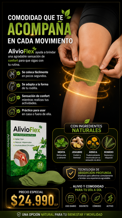 AliviaFlex Parches para Rodilla - caja de 10 unidades.