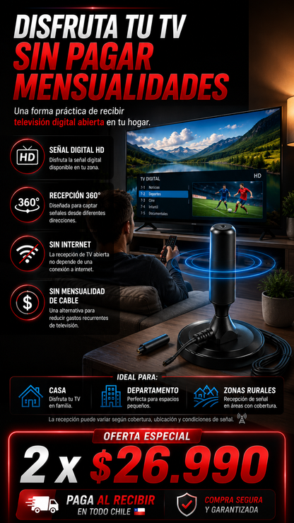 DIRECTY PRO 360º Antena TV Digital TDT 4K UHD Profesional