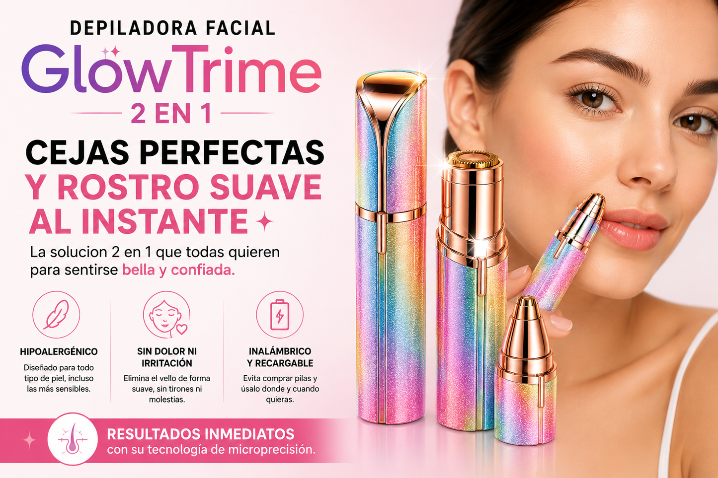GlowTrim™ Depiladora de Precisión Facial 2 en 1